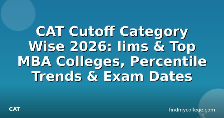CAT Cutoff Category Wise 2026: Iims & Top MBA Colleges, Percentile Trends & Exam Dates