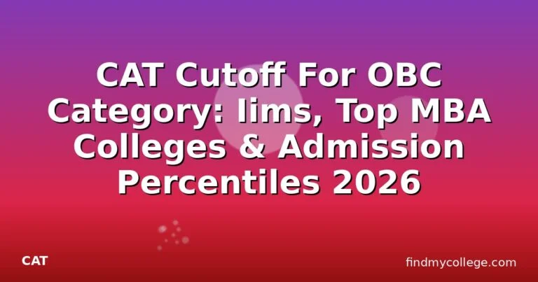 CAT Cutoff For OBC Category: Iims, Top MBA Colleges & Admission Percentiles 2026
