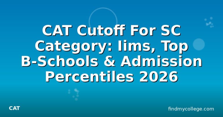CAT Cutoff For SC Category: Iims, Top B-Schools & Admission Percentiles 2026