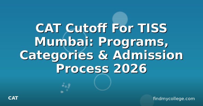 CAT Cutoff For TISS Mumbai: Programs, Categories & Admission Process 2026