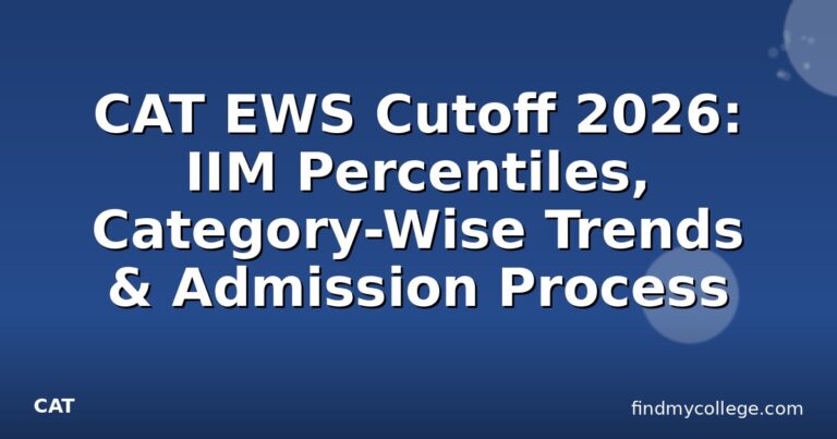 CAT EWS Cutoff 2026: IIM Percentiles, Category-Wise Trends & Admission Process