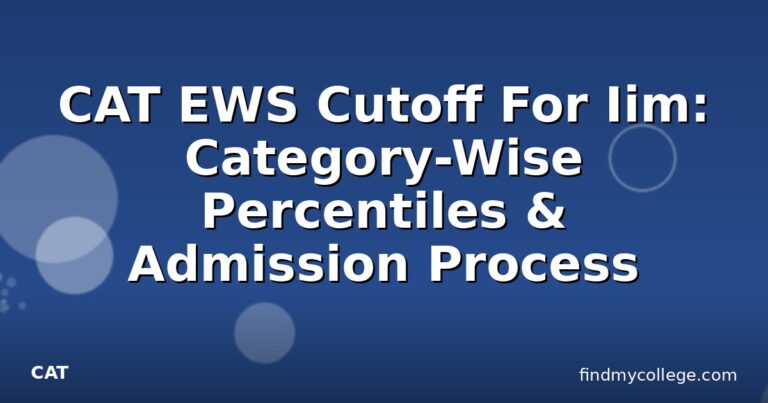CAT EWS Cutoff For Iim: Category-Wise Percentiles & Admission Process