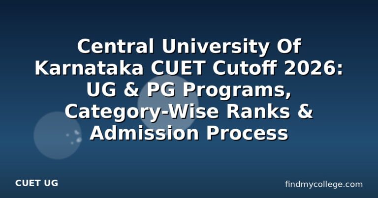 Central University Of Karnataka CUET Cutoff 2026: UG & PG Programs, Category-Wise Ranks & Admission Process