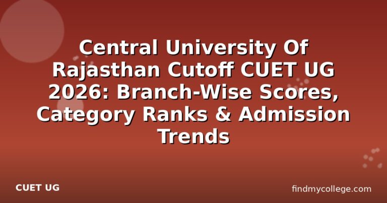 Central University Of Rajasthan Cutoff CUET UG 2026: Branch-Wise Scores, Category Ranks & Admission Trends