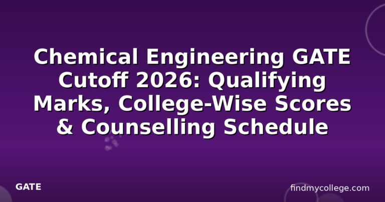 Chemical Engineering GATE Cutoff 2026: Qualifying Marks, College-Wise Scores & Counselling Schedule