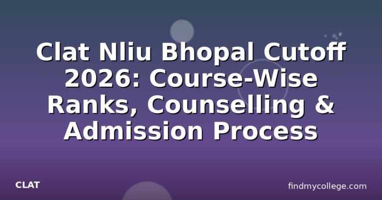 Clat Nliu Bhopal Cutoff 2026: Course-Wise Ranks, Counselling & Admission Process