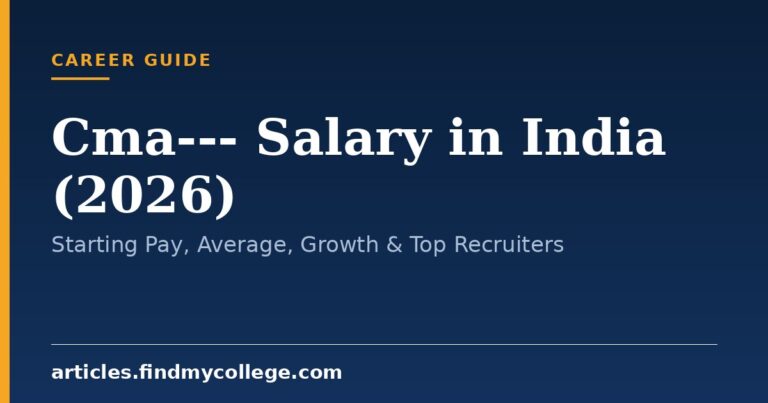 Cma— Salary in India (2026): Starting Pay, Average, Growth & Top Recruiters