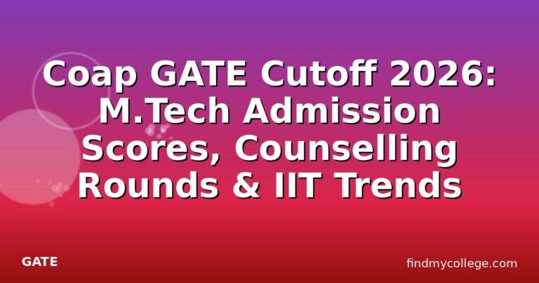 Coap GATE Cutoff 2026: M.Tech Admission Scores, Counselling Rounds & IIT Trends
