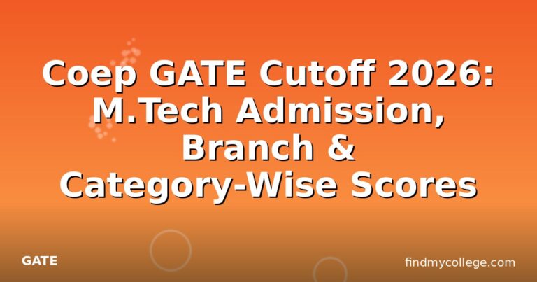 Coep GATE Cutoff 2026: M.Tech Admission, Branch & Category-Wise Scores