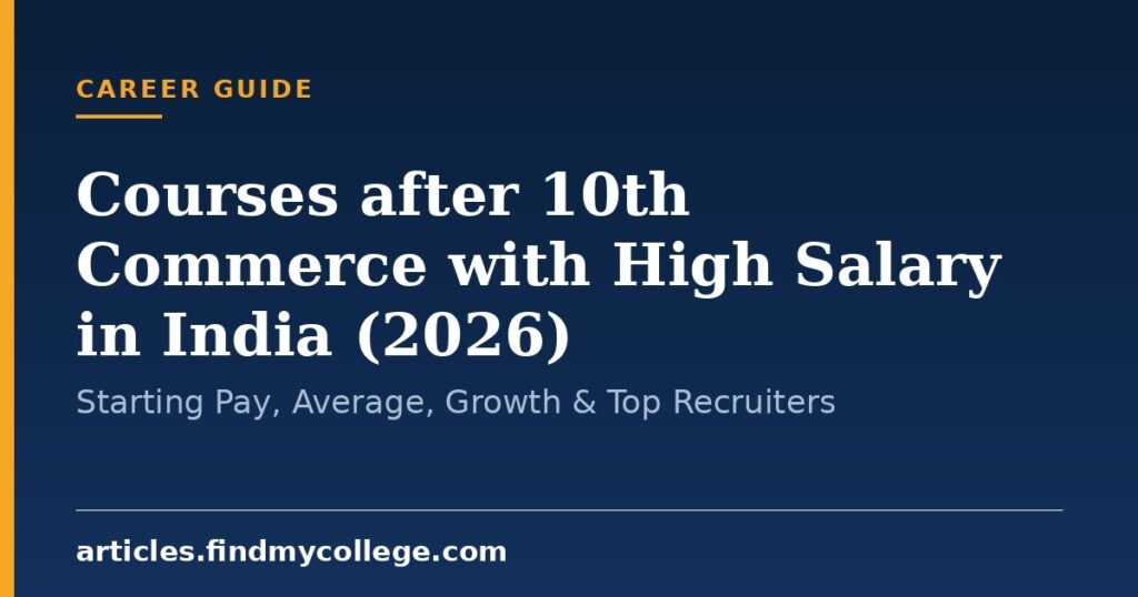 Courses after 10th Commerce with High Salary in India (2026): Starting Pay, Average, Growth & Top Recruiters