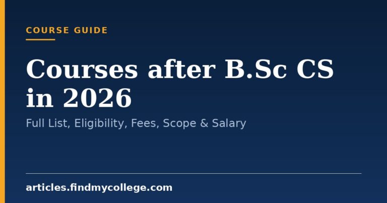 Courses after B.Sc CS in 2026: Full List, Eligibility, Fees, Scope & Salary