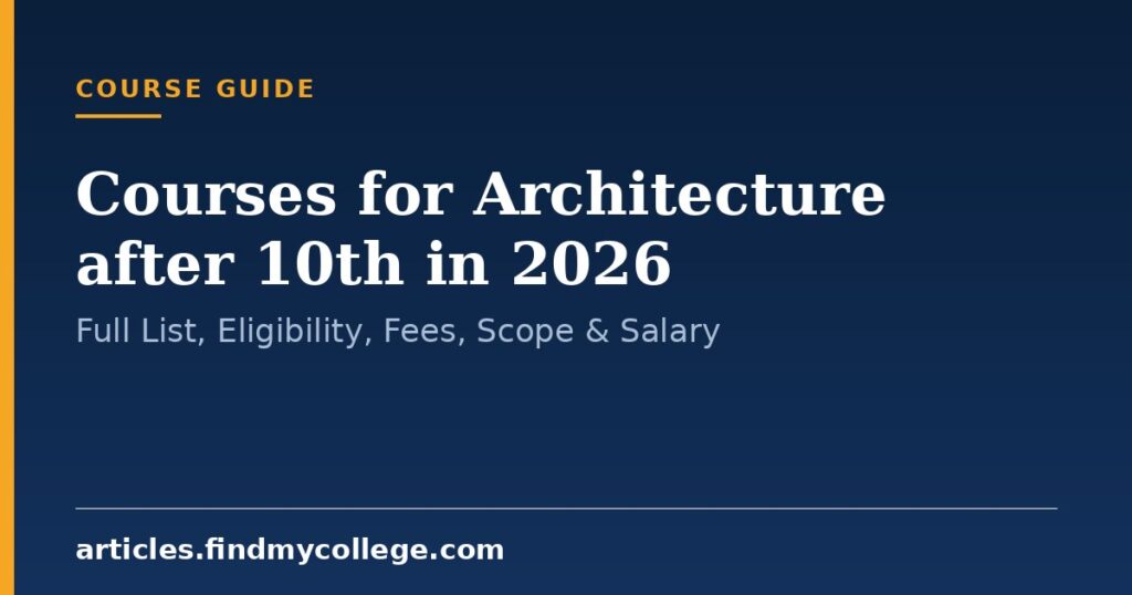 Courses for Architecture after 10th in 2026: Full List, Eligibility, Fees, Scope & Salary