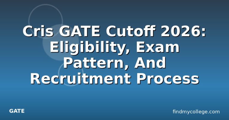 Cris GATE Cutoff 2026: Eligibility, Exam Pattern, And Recruitment Process