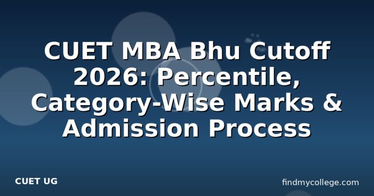 CUET MBA Bhu Cutoff 2026: Percentile, Category-Wise Marks & Admission Process