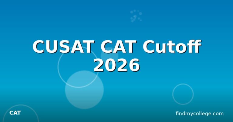 CUSAT CAT Cutoff 2026