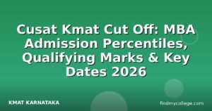 Cusat Kmat Cut Off: MBA Admission Percentiles, Qualifying Marks & Key Dates 2026