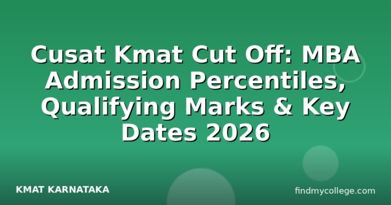 Cusat Kmat Cut Off: MBA Admission Percentiles, Qualifying Marks & Key Dates 2026