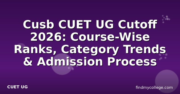 Cusb CUET UG Cutoff 2026: Course-Wise Ranks, Category Trends & Admission Process