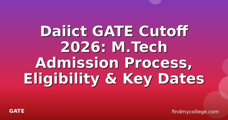 Daiict GATE Cutoff 2026: M.Tech Admission Process, Eligibility & Key Dates
