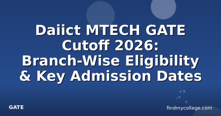 Daiict MTECH GATE Cutoff 2026: Branch-Wise Eligibility & Key Admission Dates