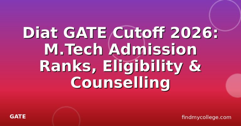 Diat GATE Cutoff 2026: M.Tech Admission Ranks, Eligibility & Counselling