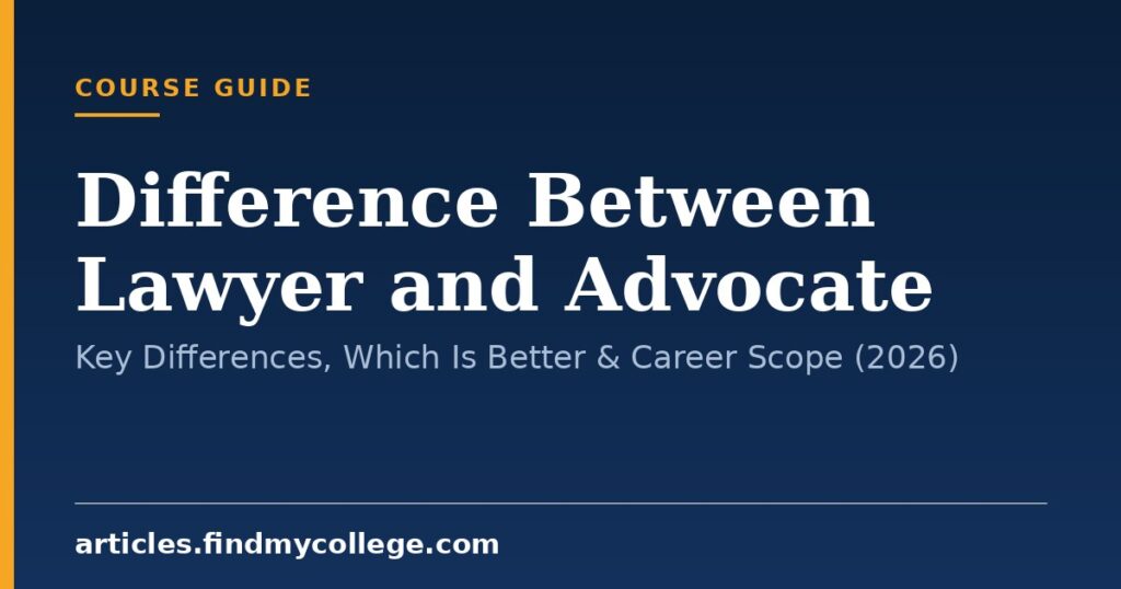 Difference Between Lawyer and Advocate: Key Differences, Which Is Better & Career Scope (2026)