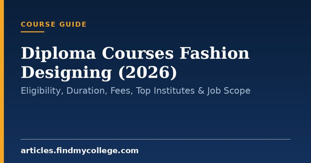 Diploma Courses Fashion Designing (2026): Eligibility, Duration, Fees, Top Institutes & Job Scope
