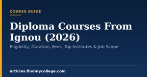 Diploma Courses From Ignou (2026): Eligibility, Duration, Fees, Top Institutes & Job Scope