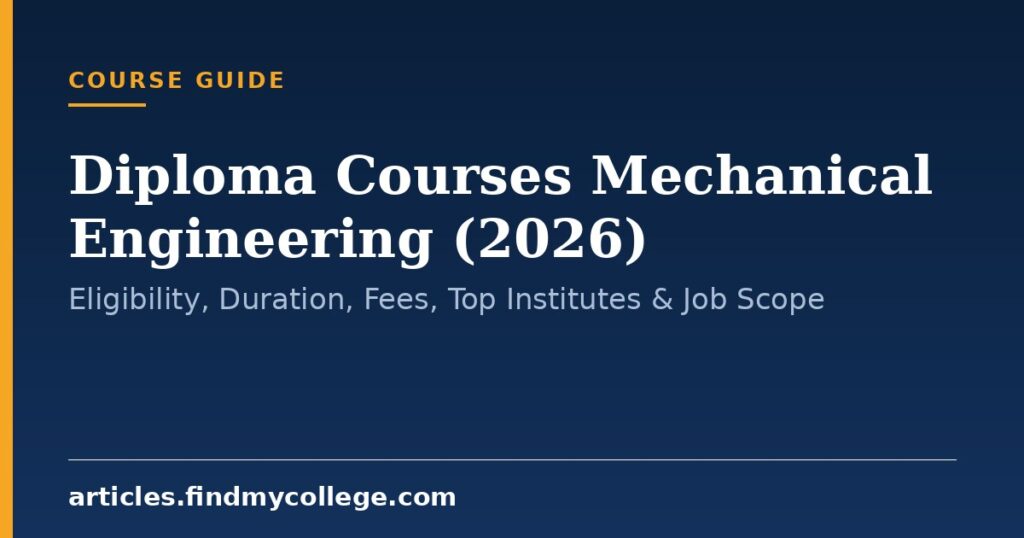 Diploma Courses Mechanical Engineering (2026): Eligibility, Duration, Fees, Top Institutes & Job Scope