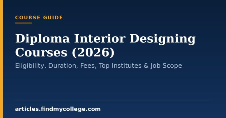 Diploma Interior Designing Courses (2026): Eligibility, Duration, Fees, Top Institutes & Job Scope