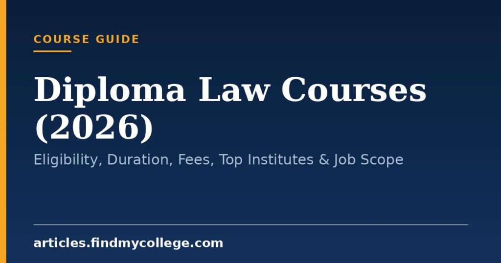 Diploma Law Courses (2026): Eligibility, Duration, Fees, Top Institutes & Job Scope