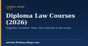 Diploma Law Courses (2026): Eligibility, Duration, Fees, Top Institutes & Job Scope
