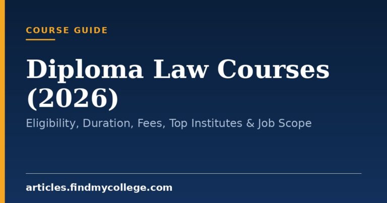 Diploma Law Courses (2026): Eligibility, Duration, Fees, Top Institutes & Job Scope