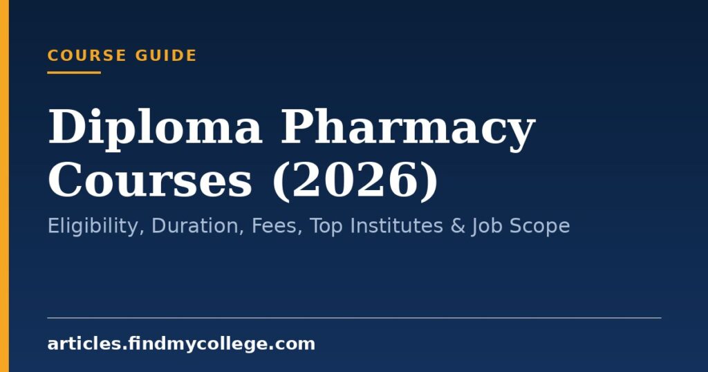 Diploma Pharmacy Courses (2026): Eligibility, Duration, Fees, Top Institutes & Job Scope