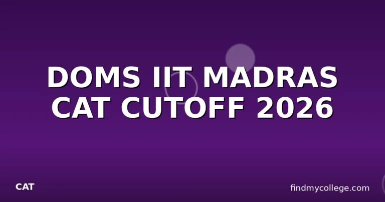 DOMS IIT MADRAS CAT CUTOFF 2026