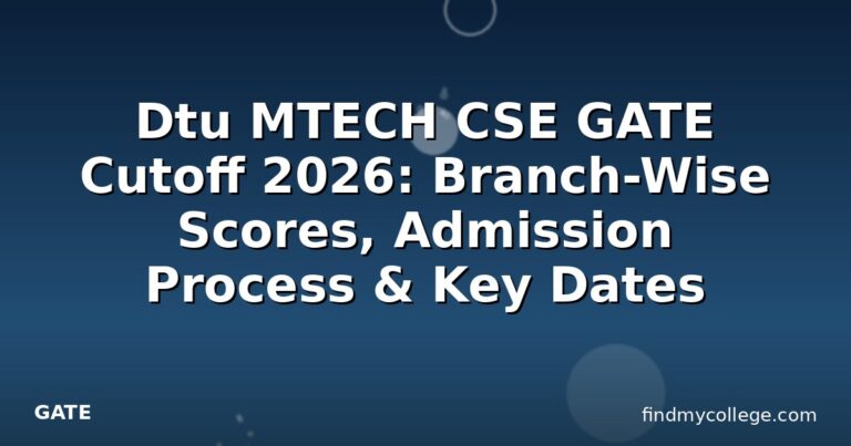 Dtu MTECH CSE GATE Cutoff 2026: Branch-Wise Scores, Admission Process & Key Dates