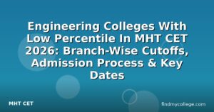 Engineering Colleges With Low Percentile In MHT CET 2026: Branch-Wise Cutoffs, Admission Process & Key Dates