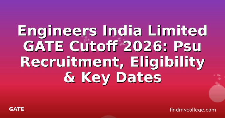Engineers India Limited GATE Cutoff 2026: Psu Recruitment, Eligibility & Key Dates