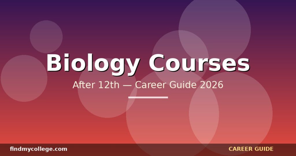 Best Biology Courses After 12th in India — Eligibility, Fees, Career Path (2026)