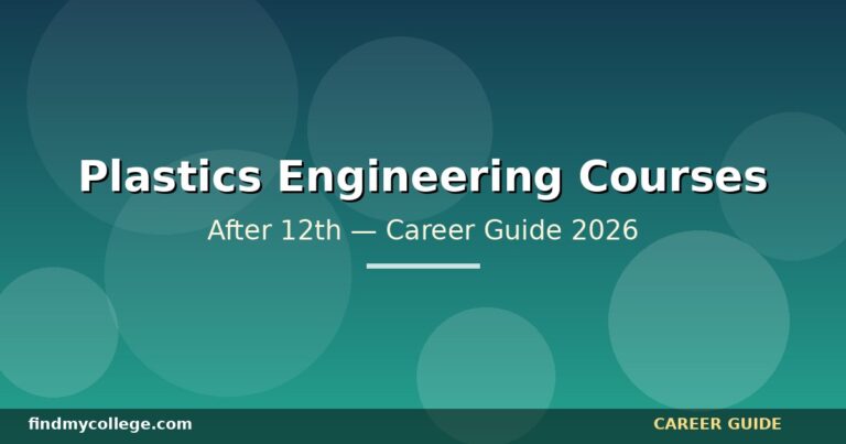 Best Plastics Engineering Courses After 12th in India — Eligibility, Fees, Career Path (2026)