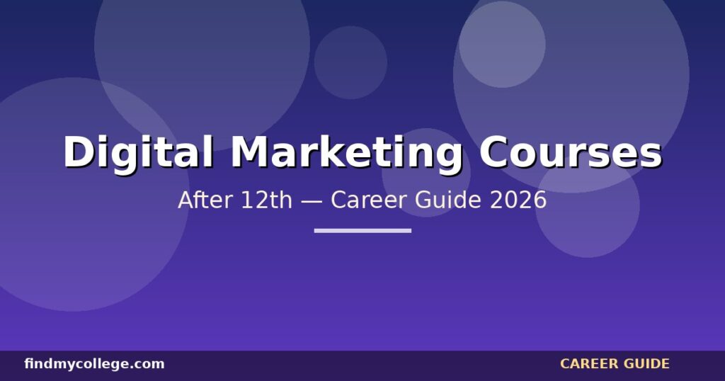 Best Digital Marketing Courses After 12th in India — Eligibility, Fees, Career Path (2026)