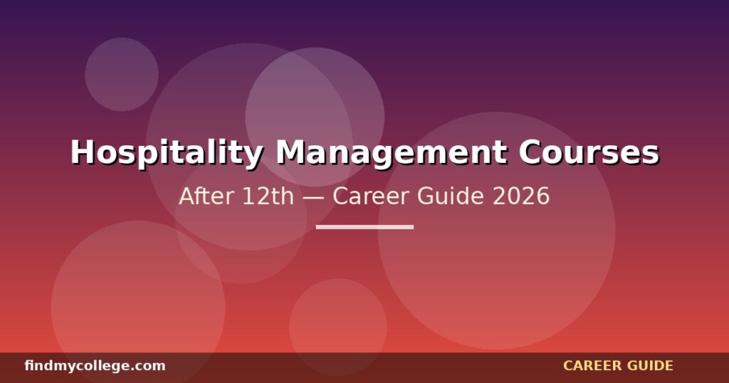 Best Hospitality Management Courses After 12th in India — Eligibility, Fees, Career Path (2026)