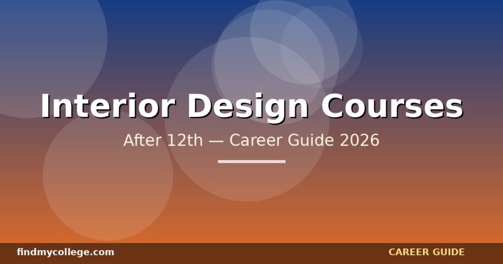 Best Interior Design Courses After 12th in India — Eligibility, Fees, Career Path (2026)