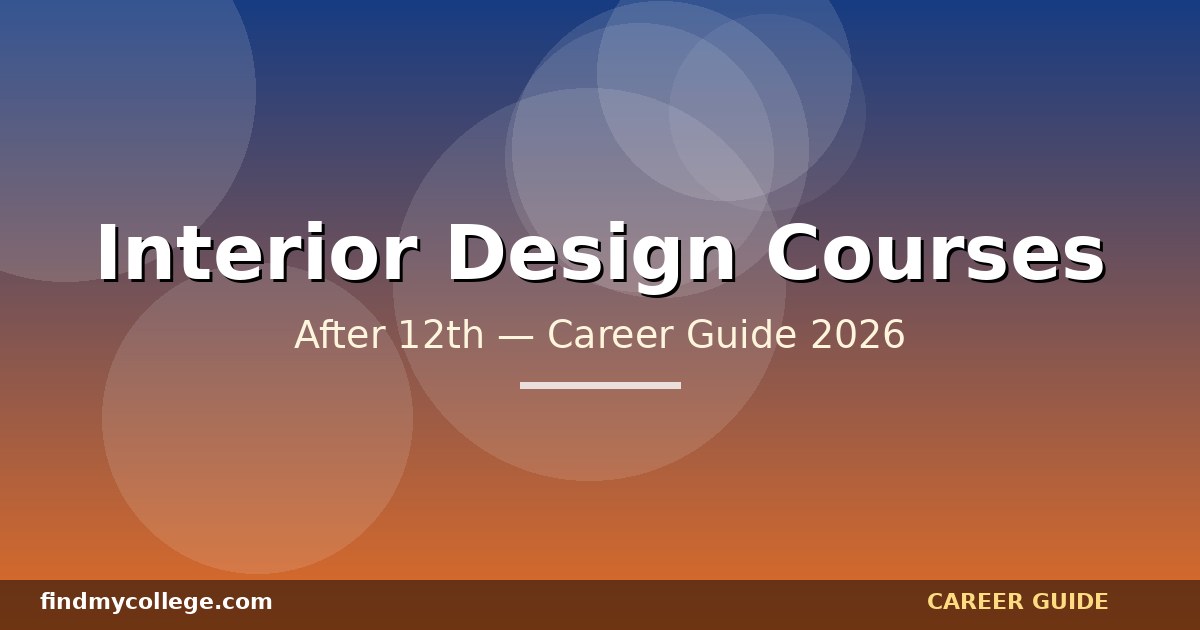 Best Interior Design Courses After 12th in India — Eligibility, Fees, Career Path (2026)