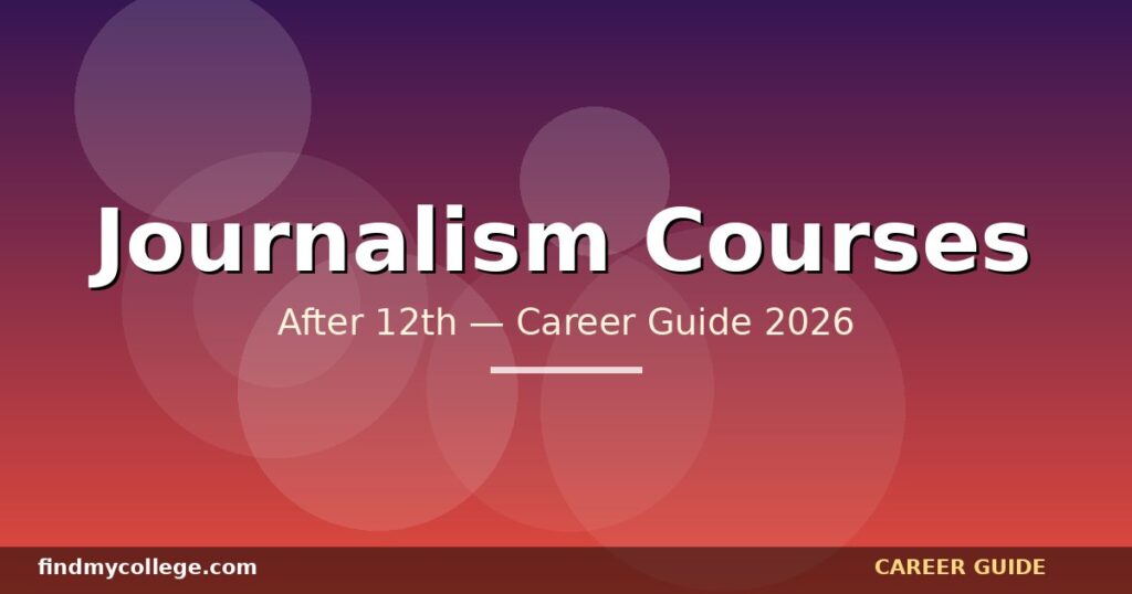 Best Journalism Courses After 12th in India — Eligibility, Fees, Career Path (2026)
