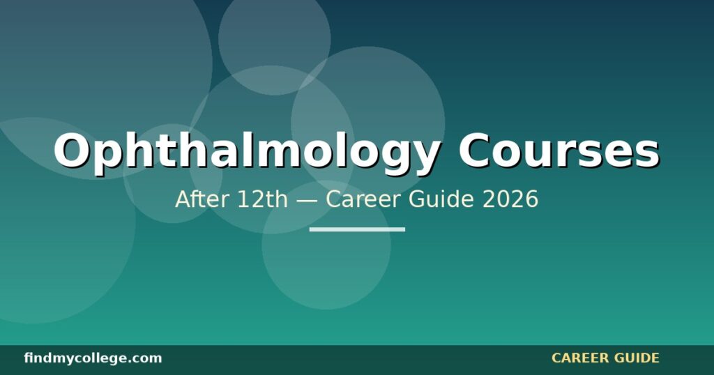 Best Ophthalmology Courses After 12th in India — Eligibility, Fees, Career Path (2026)