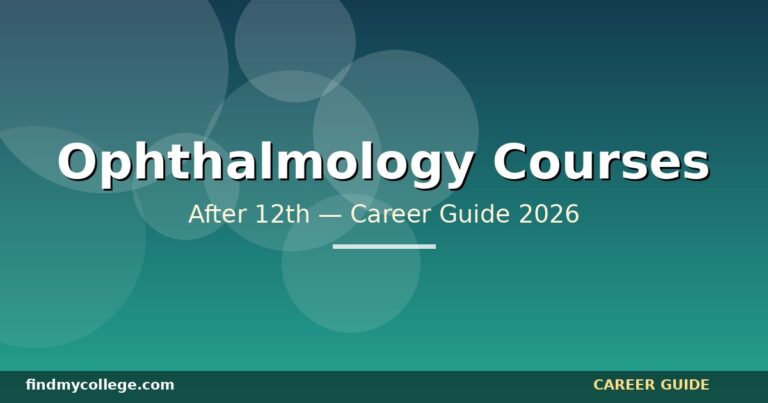 Best Ophthalmology Courses After 12th in India — Eligibility, Fees, Career Path (2026)