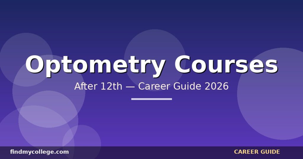 Best Optometry Courses After 12th in India — Eligibility, Fees, Career Path (2026)