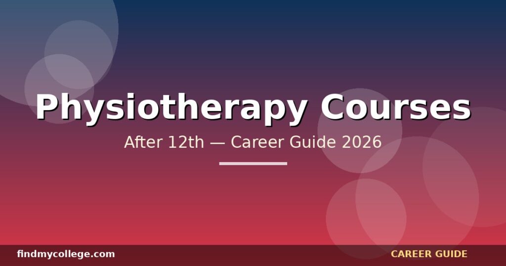 Best Physiotherapy Courses After 12th in India — Eligibility, Fees, Career Path (2026)