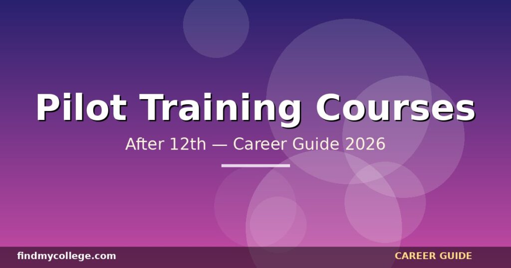 Best Pilot Training Courses After 12th in India — Eligibility, Fees, Career Path (2026)